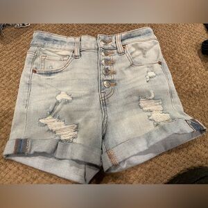Aeropostale Super High Rise Distressed Jean Shorts